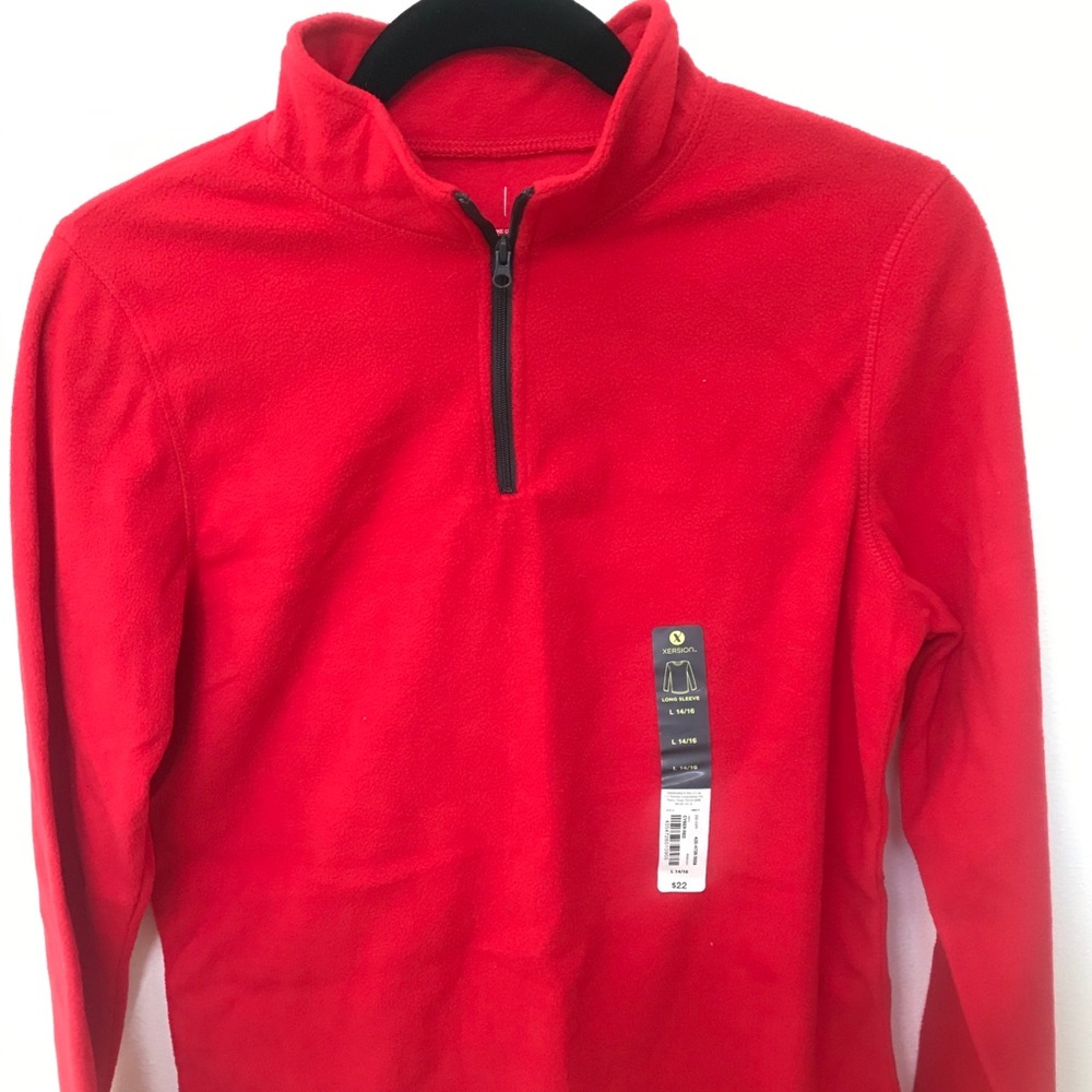 Red Half Zip Fleece Sweater